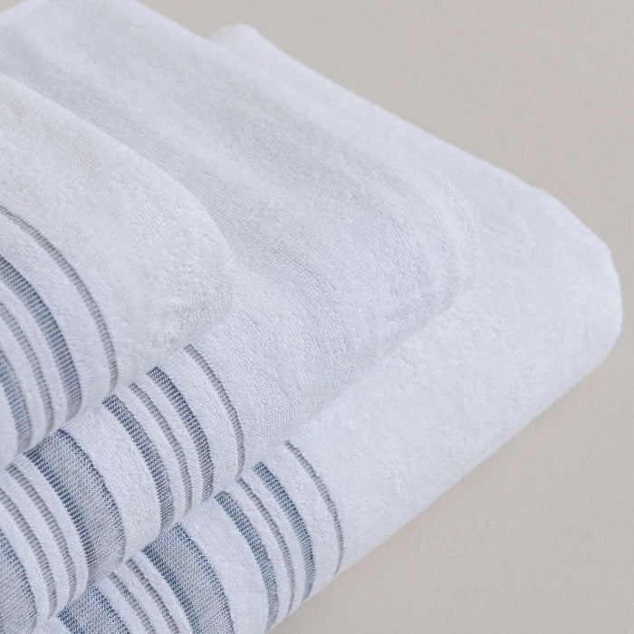 Derin Bamboo Hand Towel 30x50 cm White-Blue