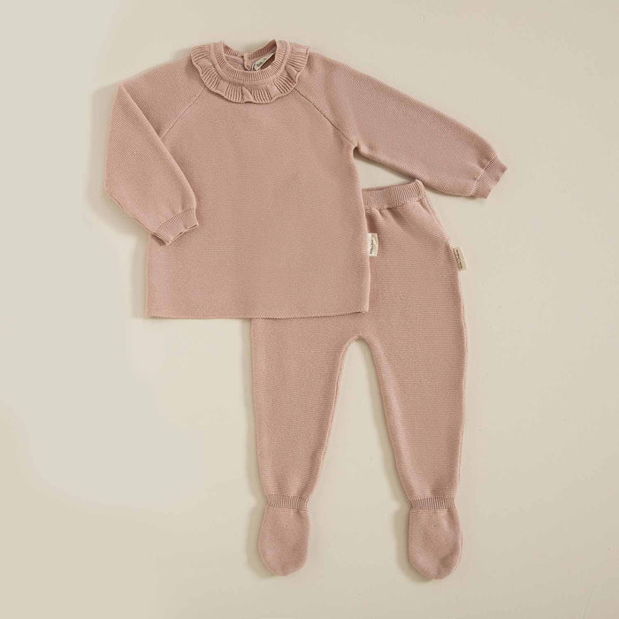 Triko Sweater Pants Set Pink