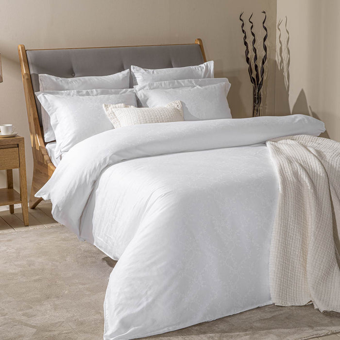 Veludo Duvet Cover Set Extra King 230x220 cm White