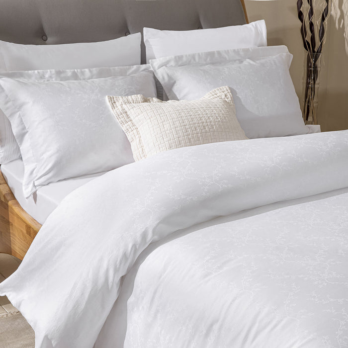 Veludo Duvet Cover Set Double Size 200x220 cm White