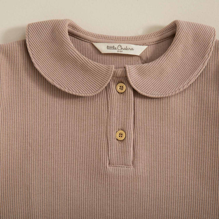 Nordic Baby Collar Tshirt Powder