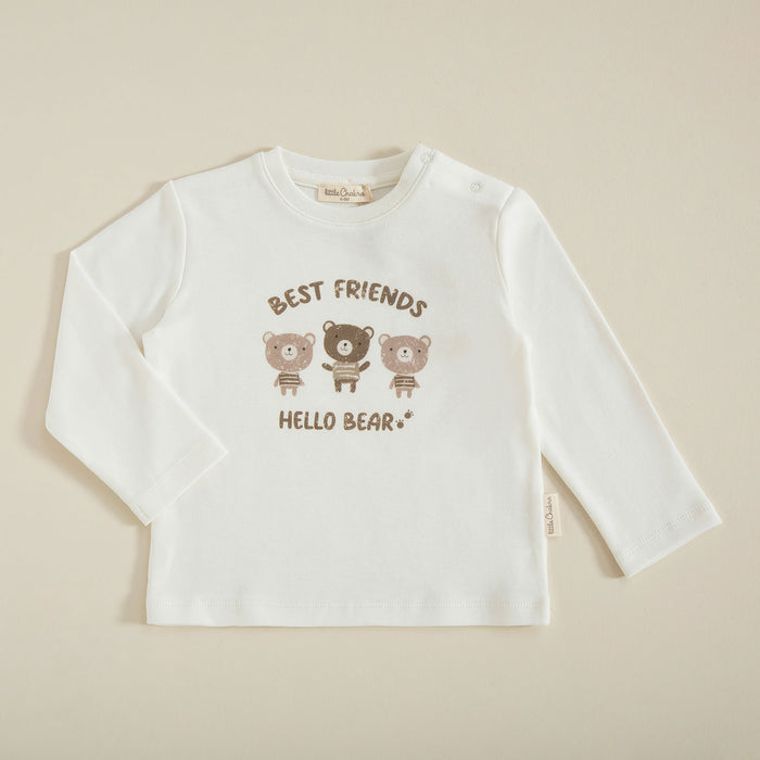 Baby Bear Printed Tshirt Ecru