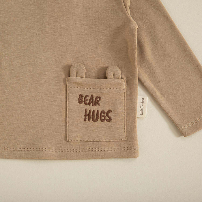 Baby Bear Pocket Printed Tshirt Brown