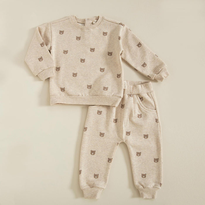 Baby Bear T-shırt Sweatpants Set Beige