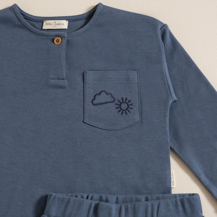 Pijama Set With Pocket Navy Blue