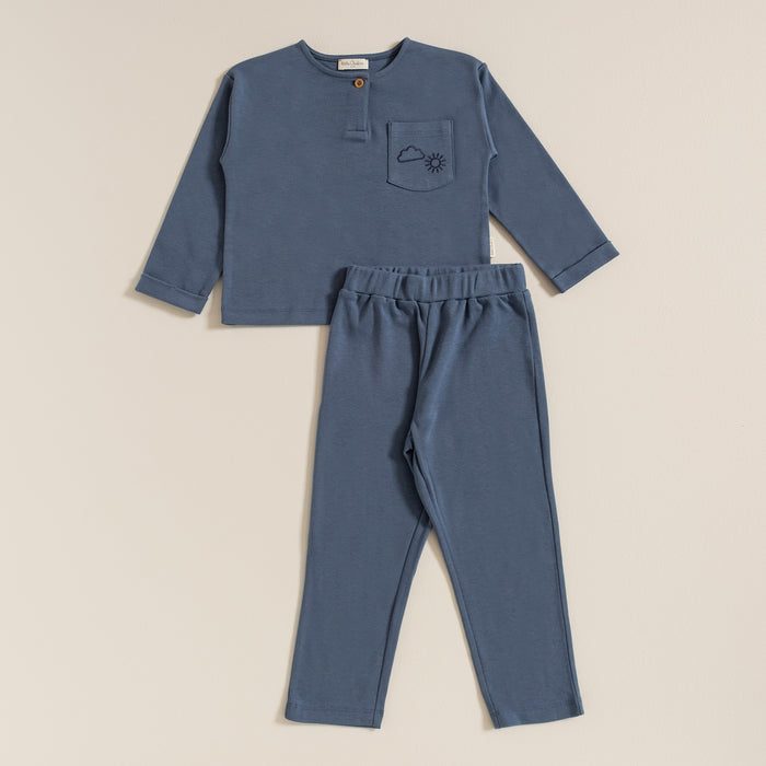 Pijama Set With Pocket Navy Blue