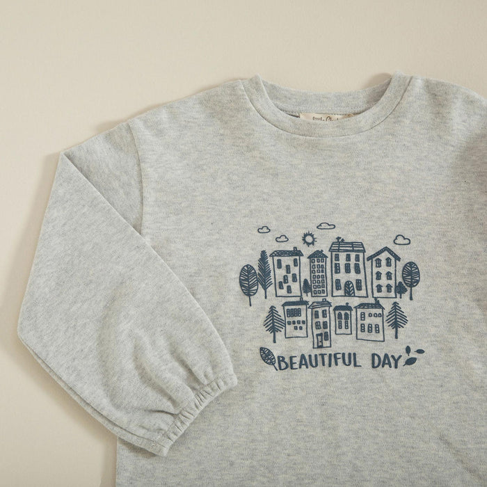 Tiny House Printed Sweatshirt Grey