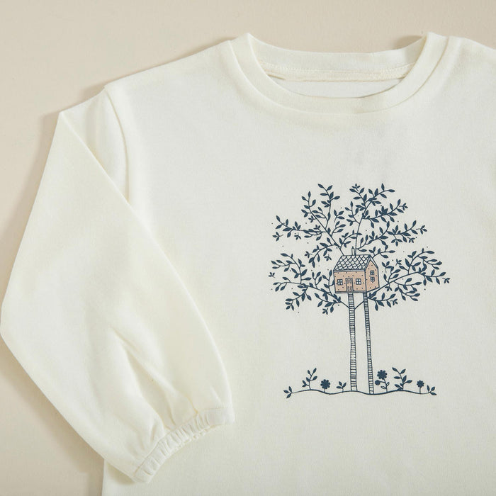 Tiny House Printed Sweatshirt Ecru