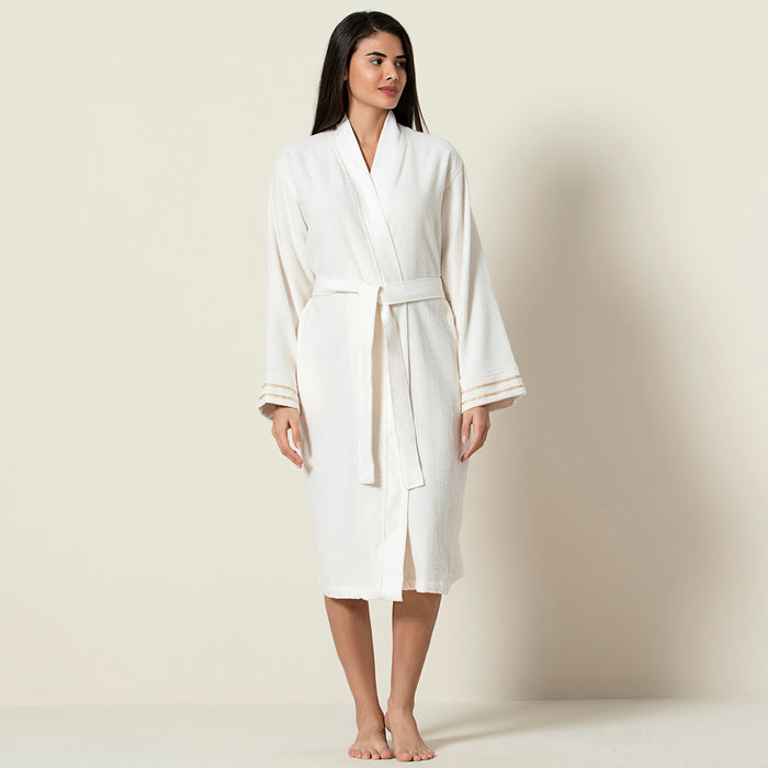 Anton Unisex Bathrobe Ecru