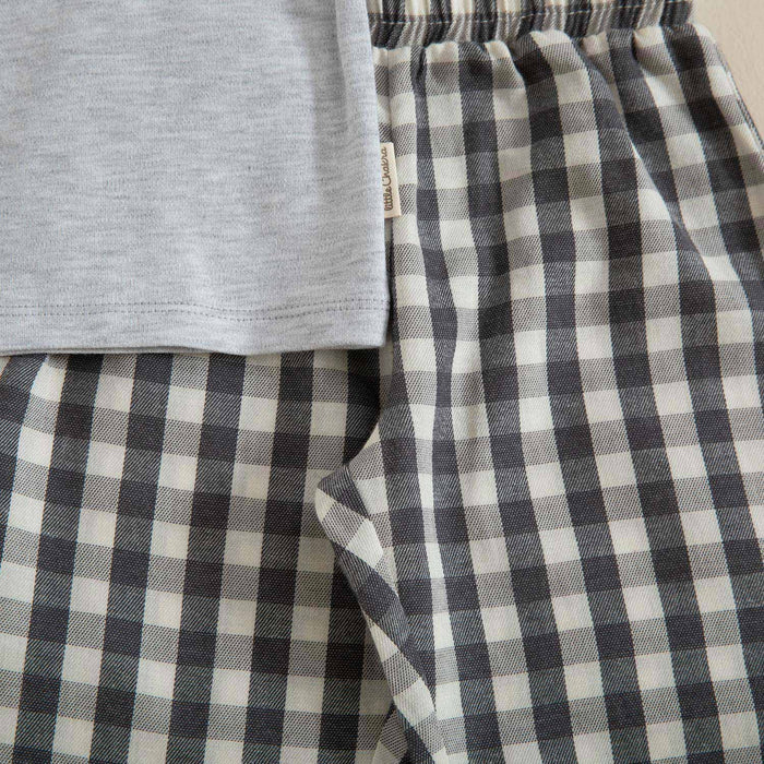 Pyjama Set With Plaid Bottom Grey Melange