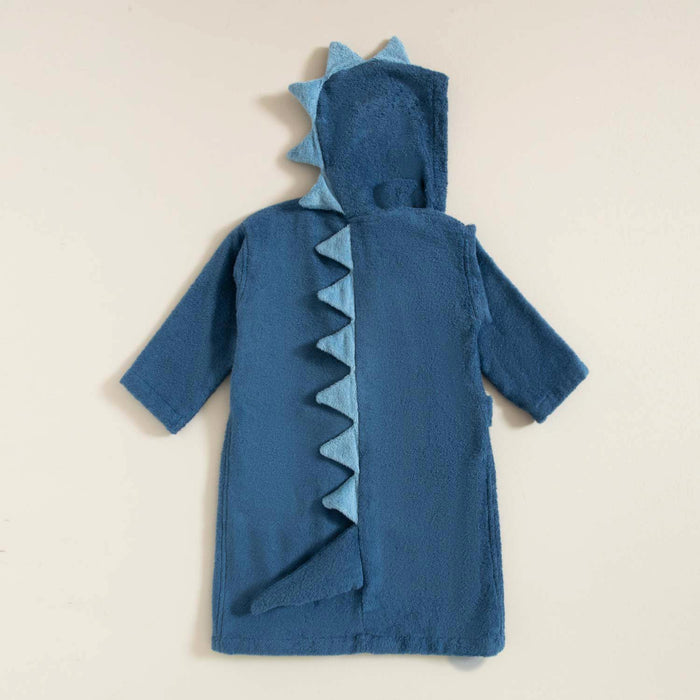 Dino Bathrobe With Hoodie indigo