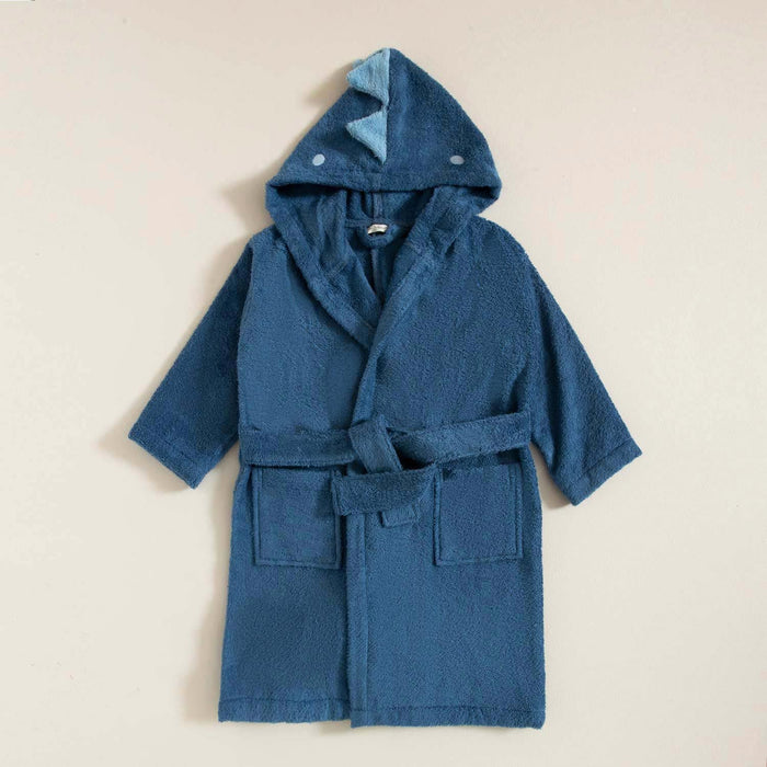 Dino Bathrobe With Hoodie indigo