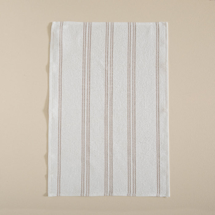 Strisce Tea Towel Beyaz-Beige