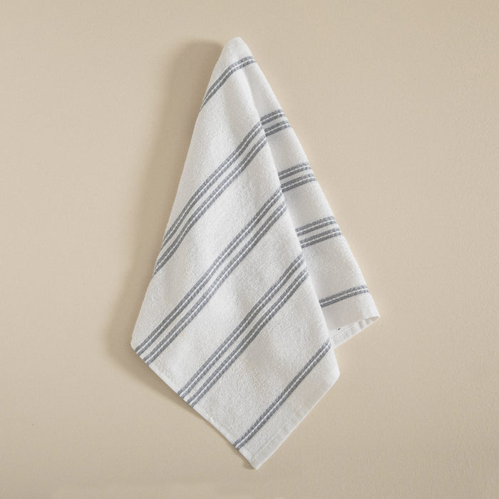 Strisce Tea Towel White-Navy Blue