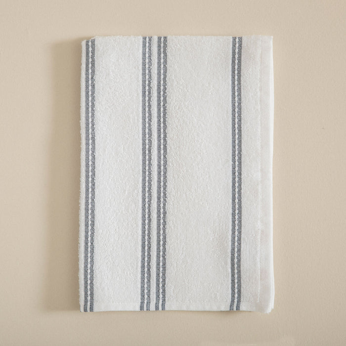 Strisce Tea Towel White-Navy Blue