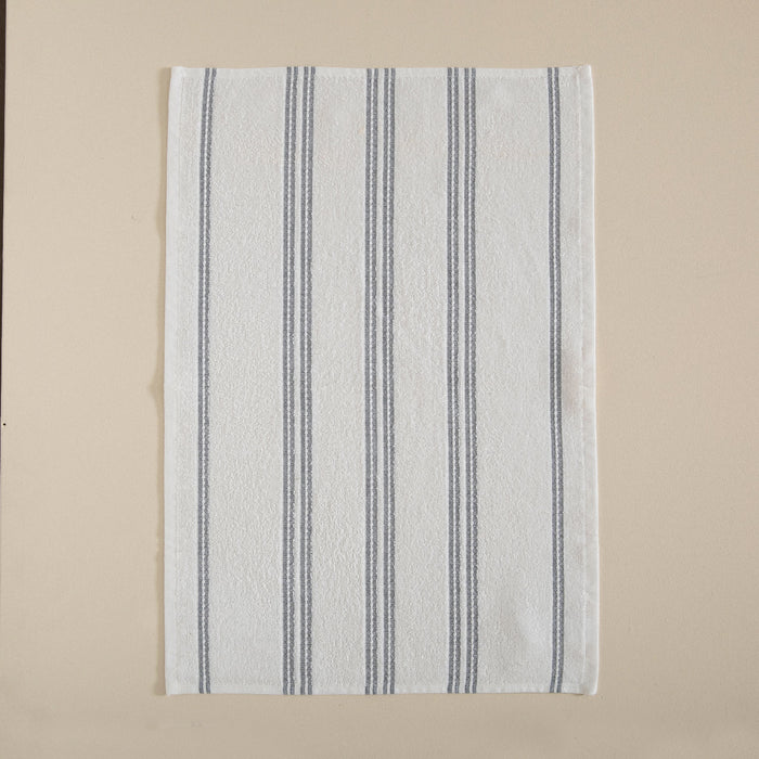 Strisce Tea Towel White-Navy Blue