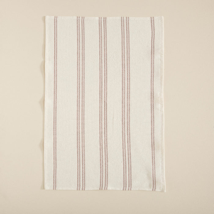 Strisce Tea Towel Ecru-Pink