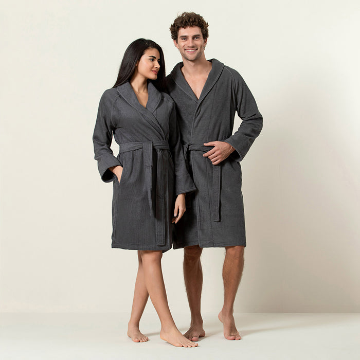 Solid Bamboo Unisex Bathrobe Anthracite