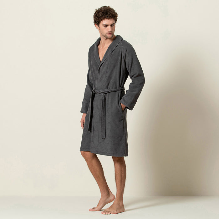 Solid Bamboo Unisex Bathrobe Anthracite