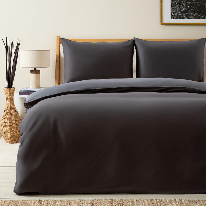 Bettie Duvet Cover Set Single Size 160x220 cm ANTHRACITE/DARK GREY