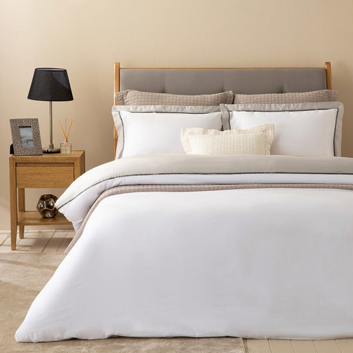 Alberta Duvet Cover 230x220 cm White/Cool Grey