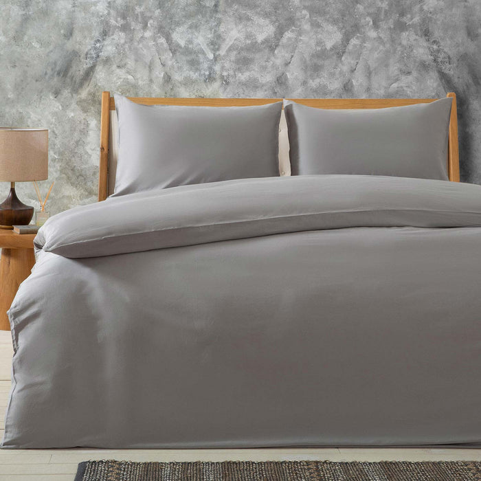 Alana Duvet Cover Set Double Size 200x220 cm Grey