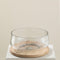 Orbit Glass Bowl With Wooden Base Natural