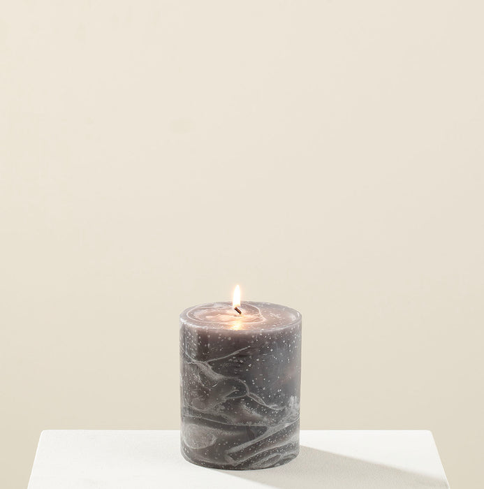 Marblo Pillar Candle 10 x 10 cm Grey