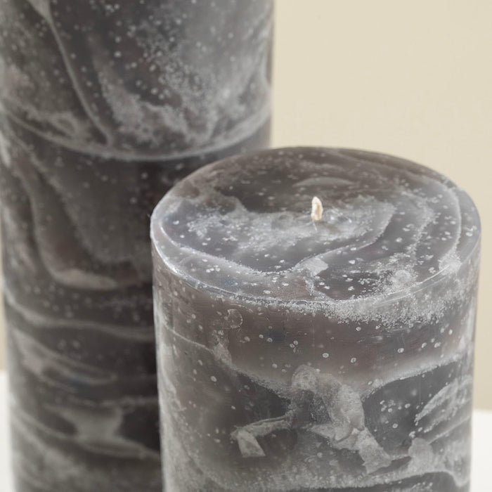 Marblo Pillar Candle 10 x 10 cm Grey