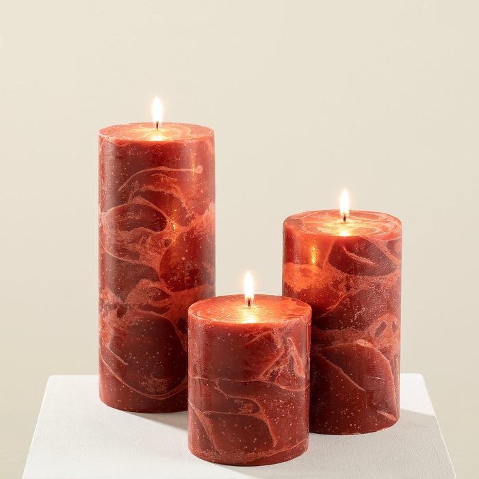 Marblo Pillar Candle 10 x 10 cm Maroon