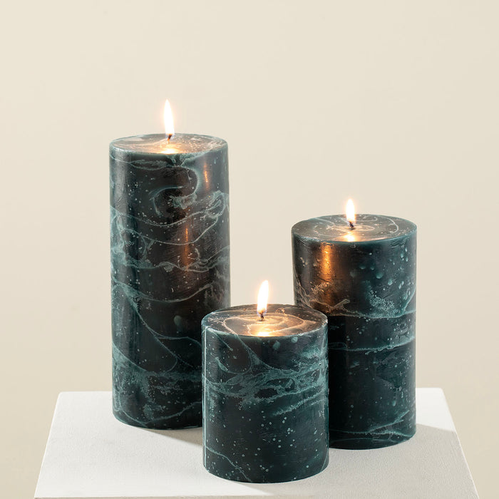 Marblo Pillar Candle 10 x 10 cm Green