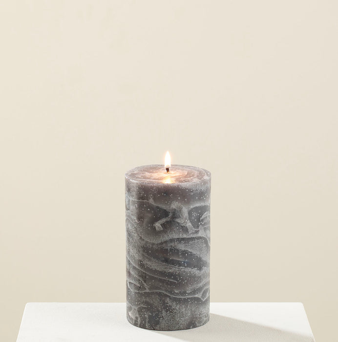 Marblo Pillar Candle 10 x 15 cm Grey