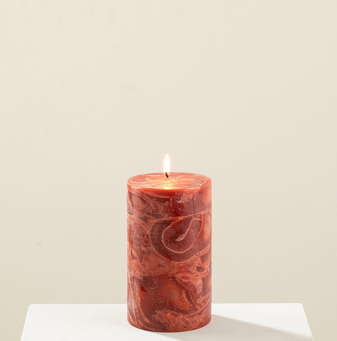 Marblo Pillar Candle 10 x 15 cm Maroon