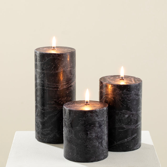 Marblo Pillar Candle 10 x 15 cm Black