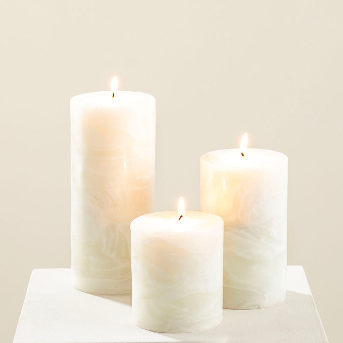 Marblo Pillar Candle 10 x 20 cm Cream