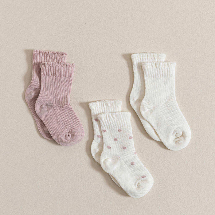 Triko 3 Pcs Ruffled Socks Ecru