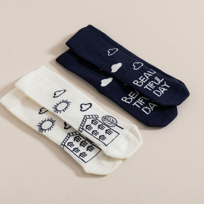 Tiny House 2 Pcs Socks Ecru