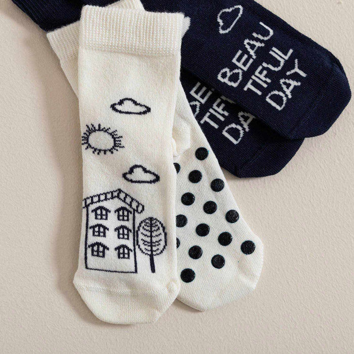 Tiny House 2 Pcs Socks Navy Blue