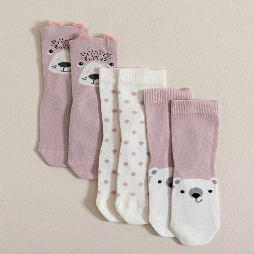 Nordic 3 Pcs Girl Socks Powder