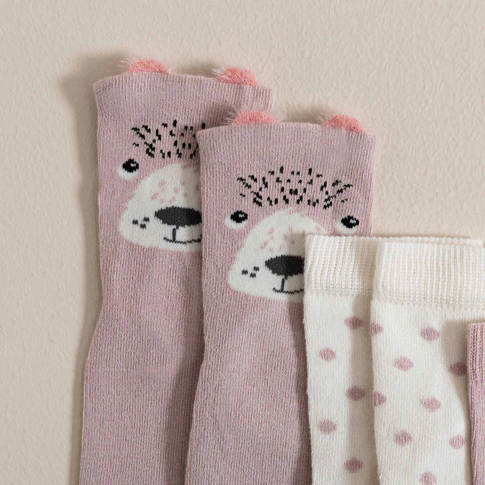 Nordic 3 Pcs Girl Socks Powder