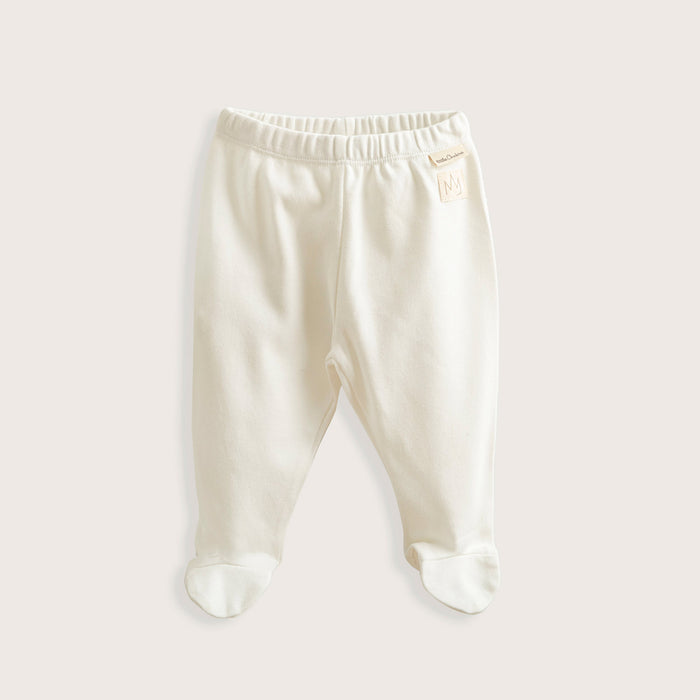 Little Swan Newborn Footed Pants Ecru