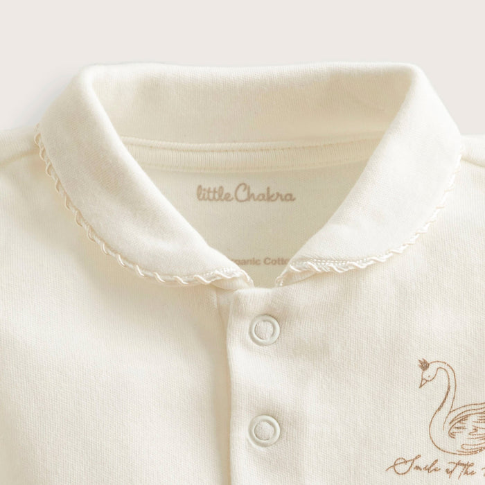 Little Swan Newborn Baby Collar Body Ecru