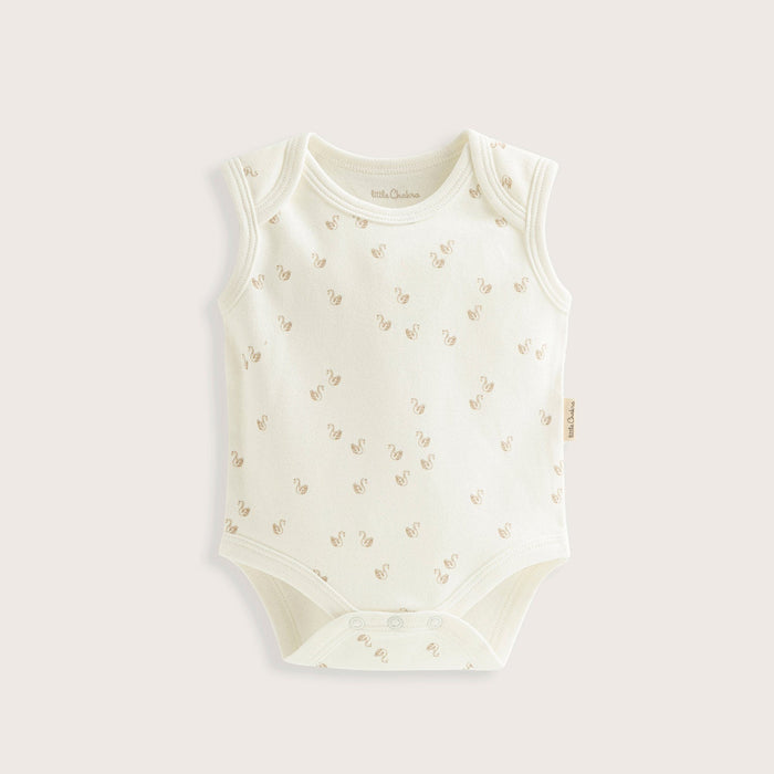 Little Swan Newborn Sleeveless Body Ecru