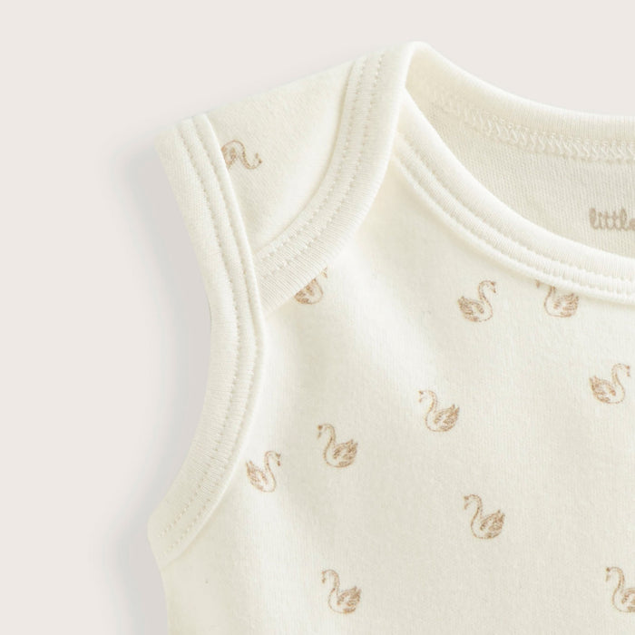 Little Swan Newborn Sleeveless Body Ecru