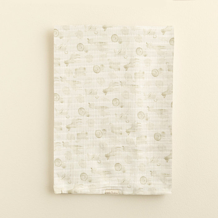 Safari Newborn Printed Blanket Ecru