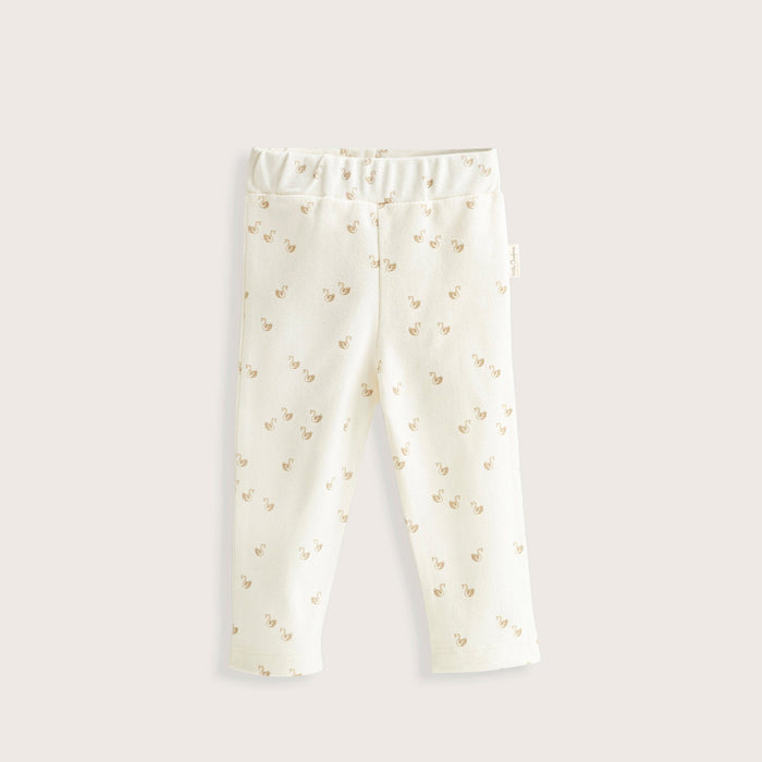 Little Swan Printed Tights Ecru