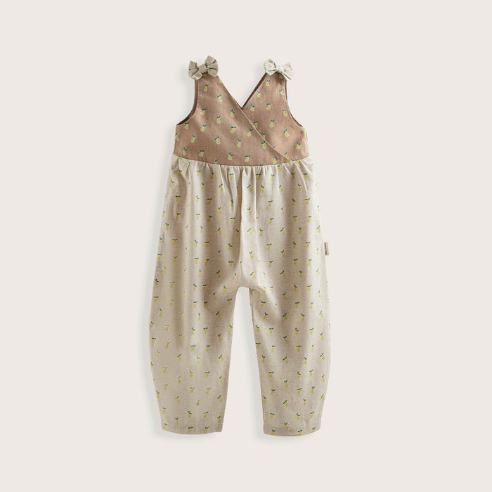 Pear Lining Detail Jumpsuit Beige