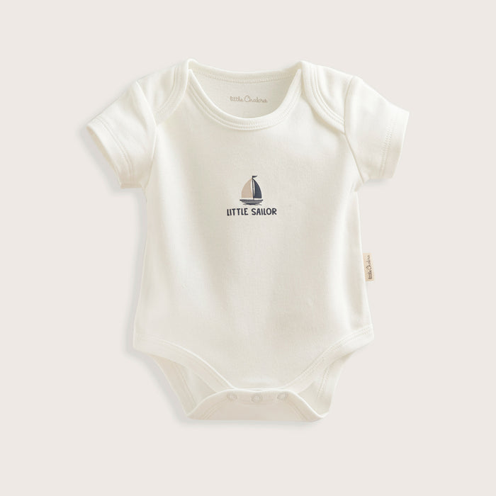 Marine Newborn Short Sleeve Body Ecru