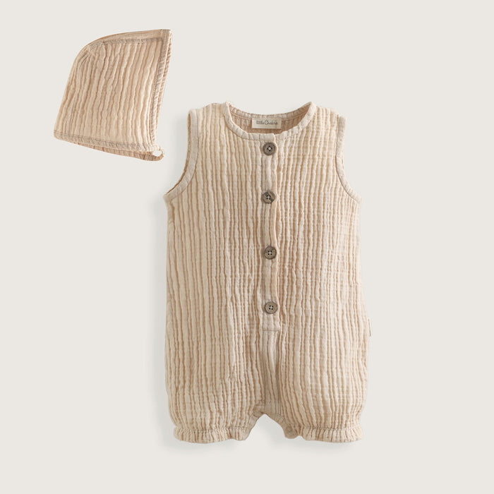 Picnic Jumpsuit&Hat Set Beige