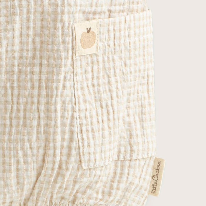 Picnic Plaid Rompers Beige